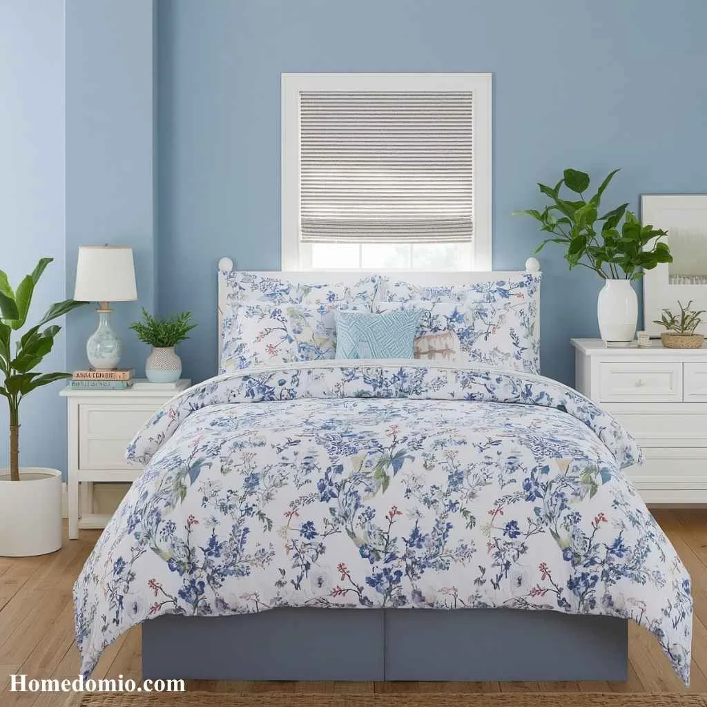 Blue Floral Bedding for a Fresh Look