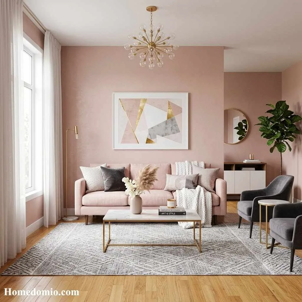 Living Room Color Ideas to Transform Your Space 7 Blush Pink for a Soft and Modern Aesthetic