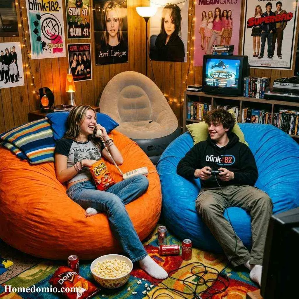 2000s Teen Bedroom Aesthetic Ideas to Recreate 6 Bold Bean Bag Seating