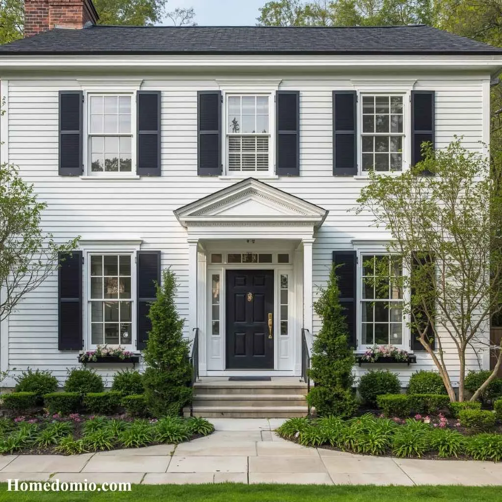 Exterior House Color Ideas to Transform Your Home's Curb Appeal 2 Classic White with Black Accents
