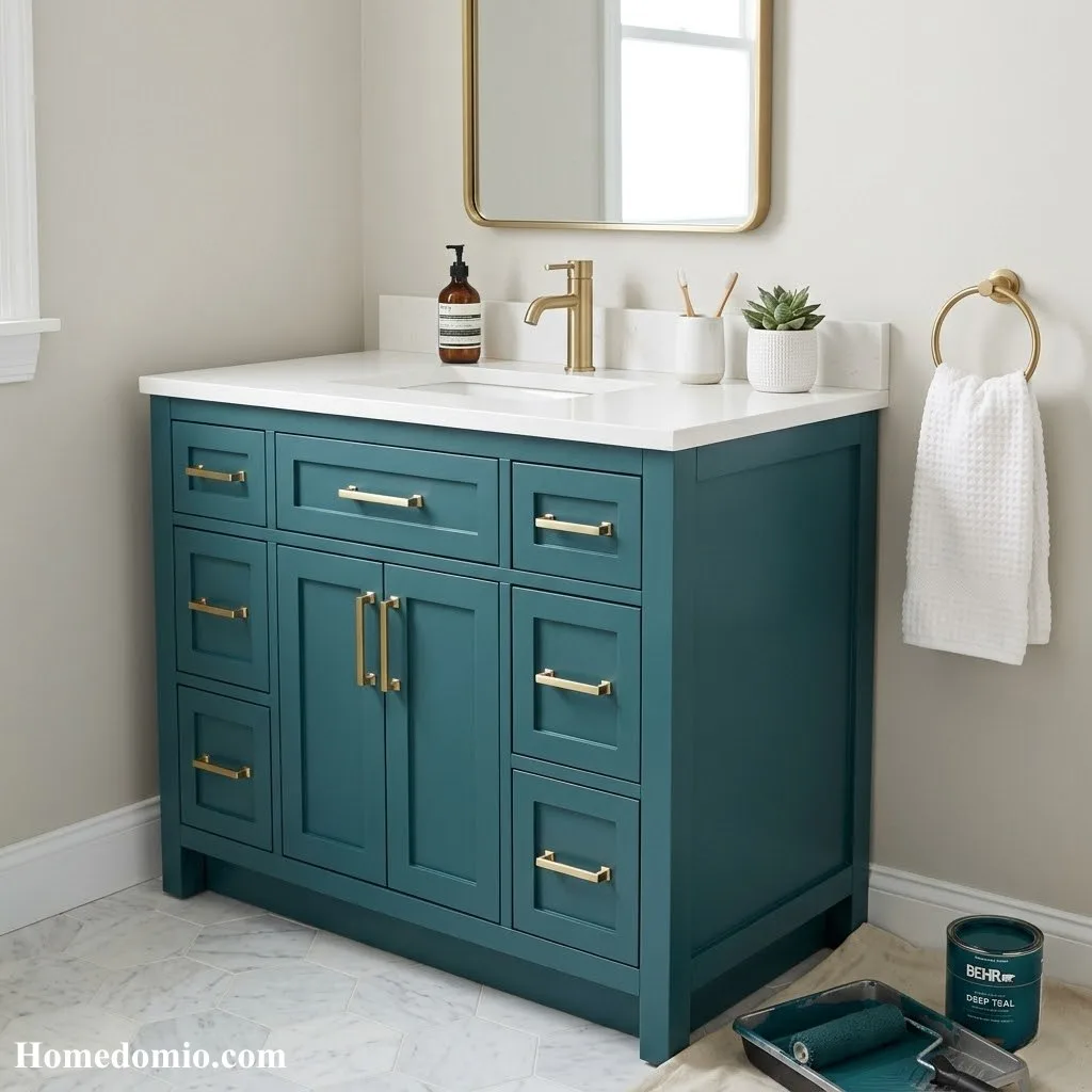 Colorful Painted Vanity Makeover