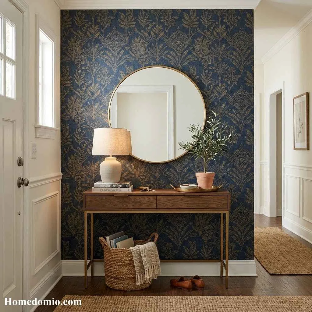 Console Table Against an Accent Wall