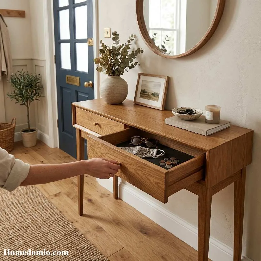 Console Table With Built In Drawers