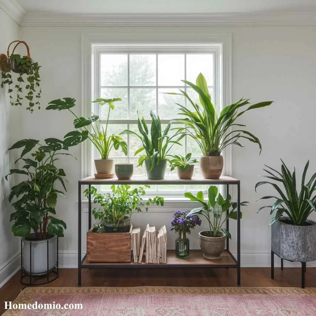 Small Console Tables for Tight Spaces That Work Great 10 Console Table as a Plant Display Stand
