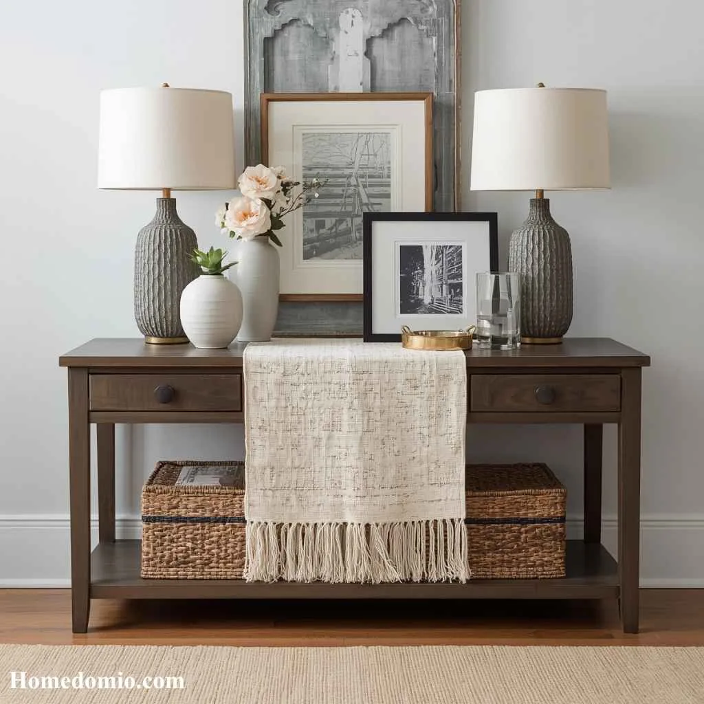  Console with a Textured Runner