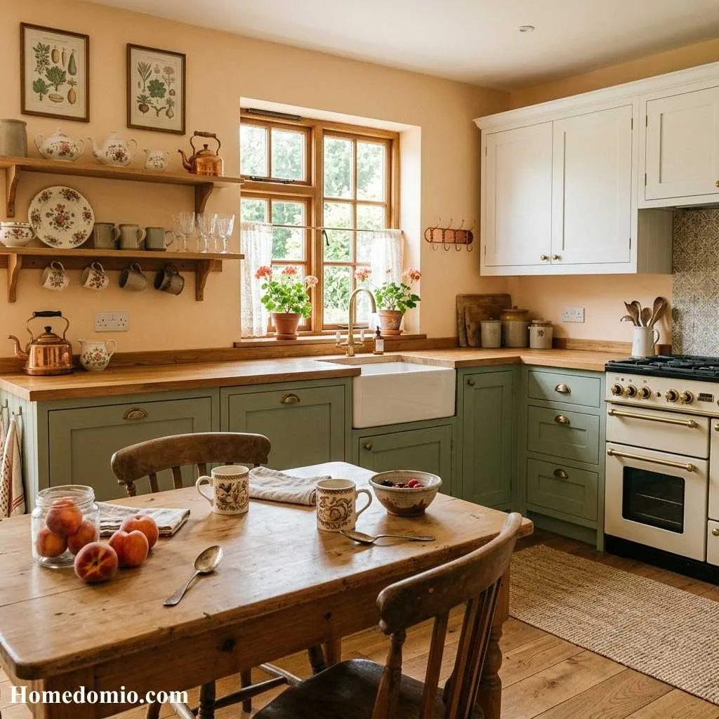 12+ Peach Paint Color Ideas for Every Room at Home 6 Creamy Peach Kitchen Walls for a Vintage Feel