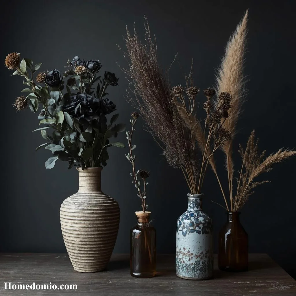 12+ Moody Vintage Bathroom Ideas for a Bold Retreat 10 Dark Botanicals and Moody Dried Flowers