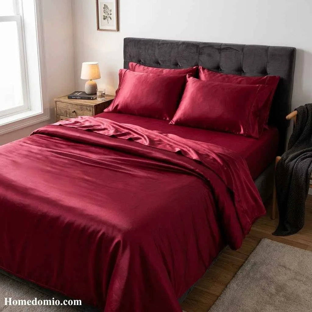 Deep Crimson Satin Sheets