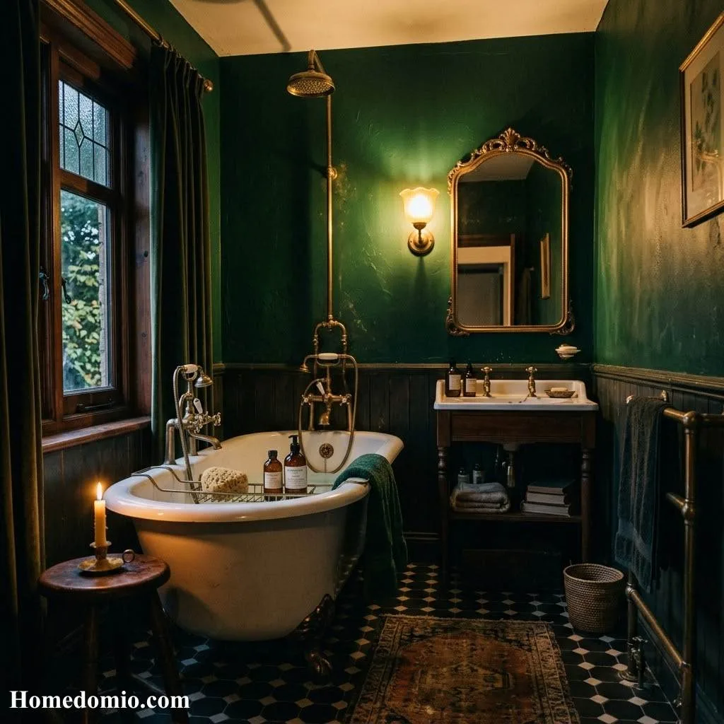 12+ Moody Vintage Bathroom Ideas for a Bold Retreat 2 Deep Dark Wall Colors That Set the Mood