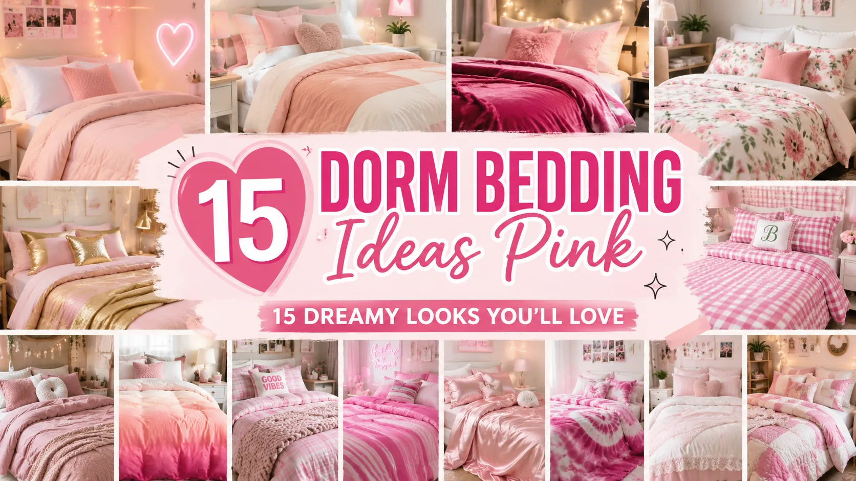 Dorm Bedding Ideas Pink: 15 Dreamy Looks You'll Love 1 Dorm Bedding Ideas Pink