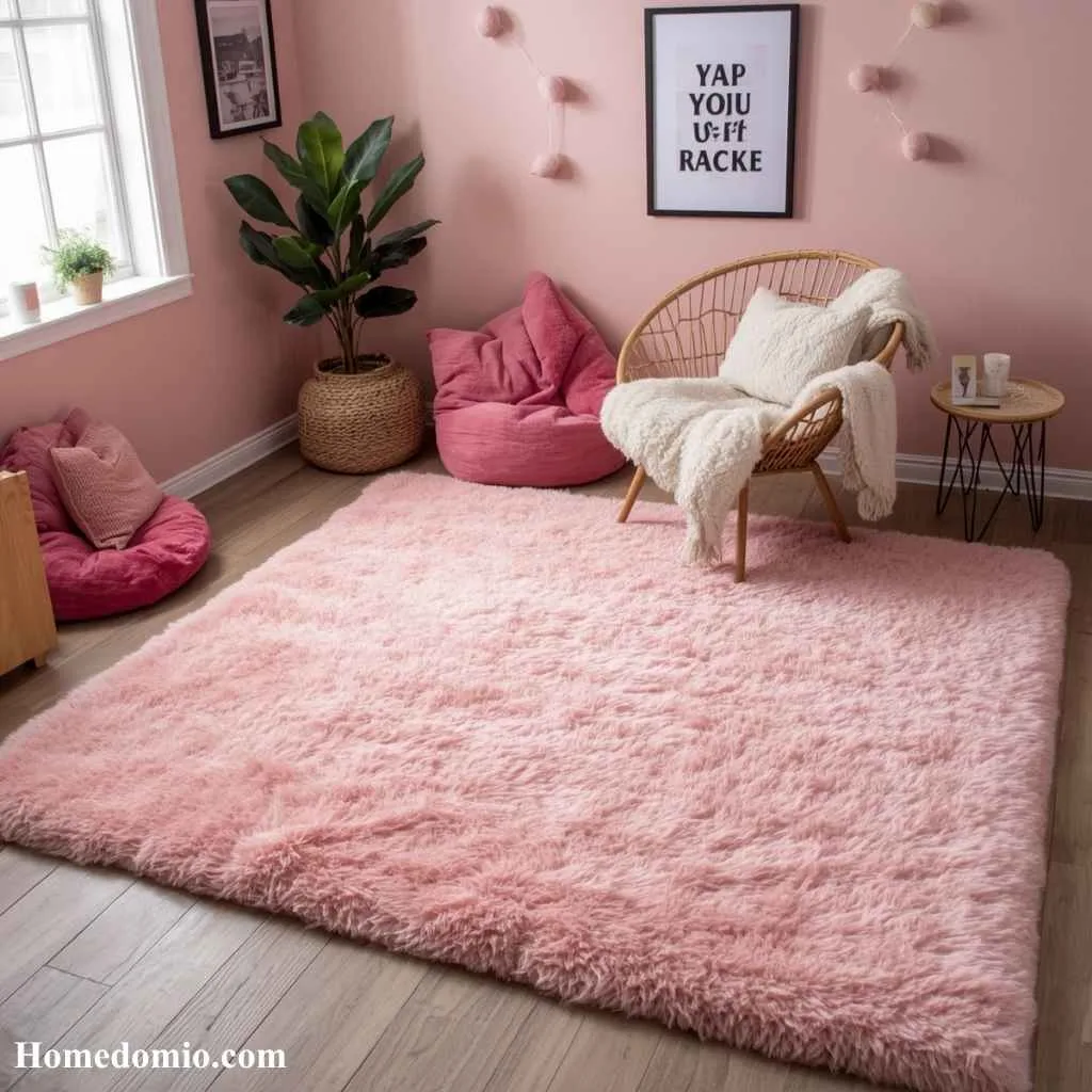 Fluffy Pink Rug Wonderland