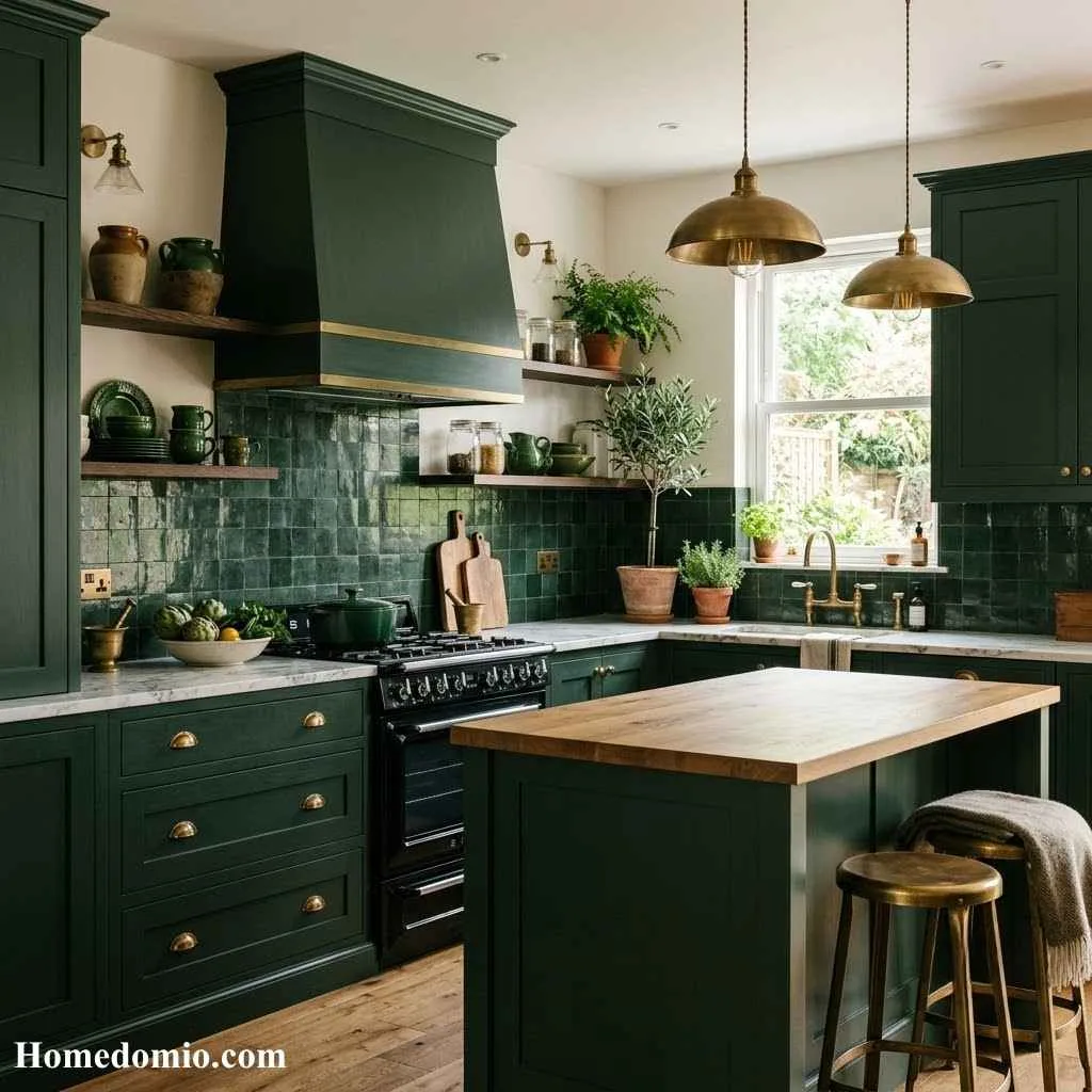 Kitchen Color Ideas: Transform Your Cooking Space With the Right Palette 13 Forest Green for a Rich and Grounded Kitchen Feel