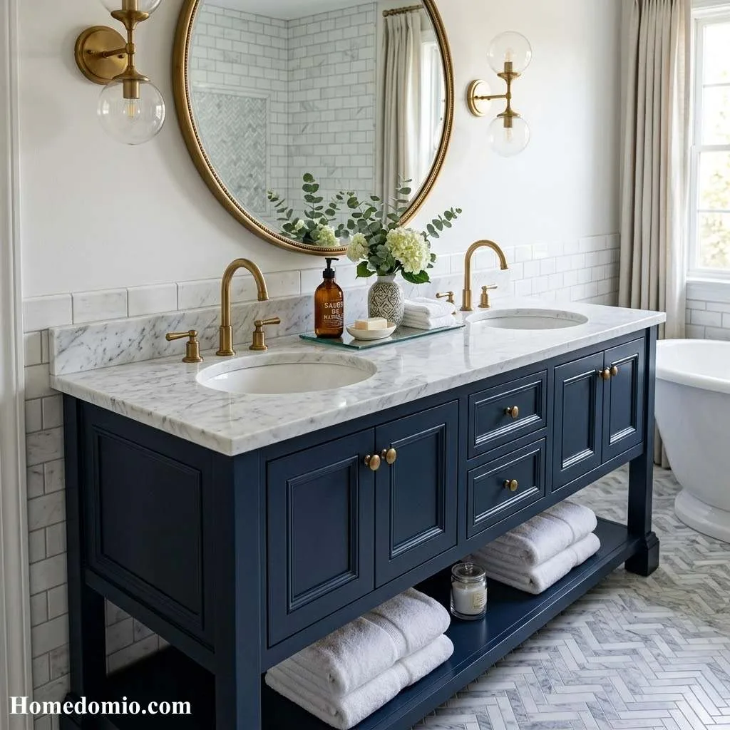 Marble Top Vanity with Elegant Finish