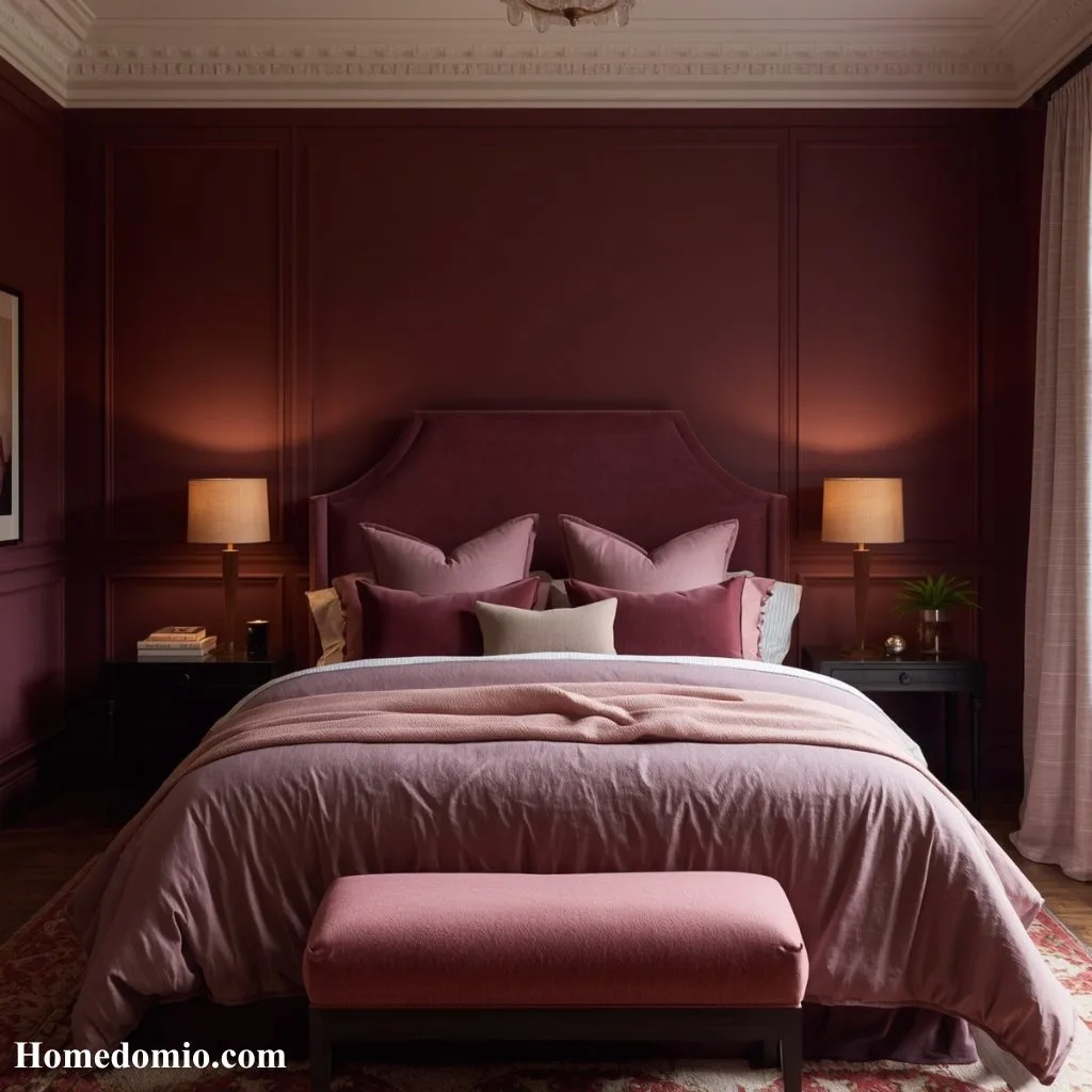 Plum Paint Color Ideas to Transform Every Room in Your Home 3 Moody Plum Bedroom for a Dreamy Retreat