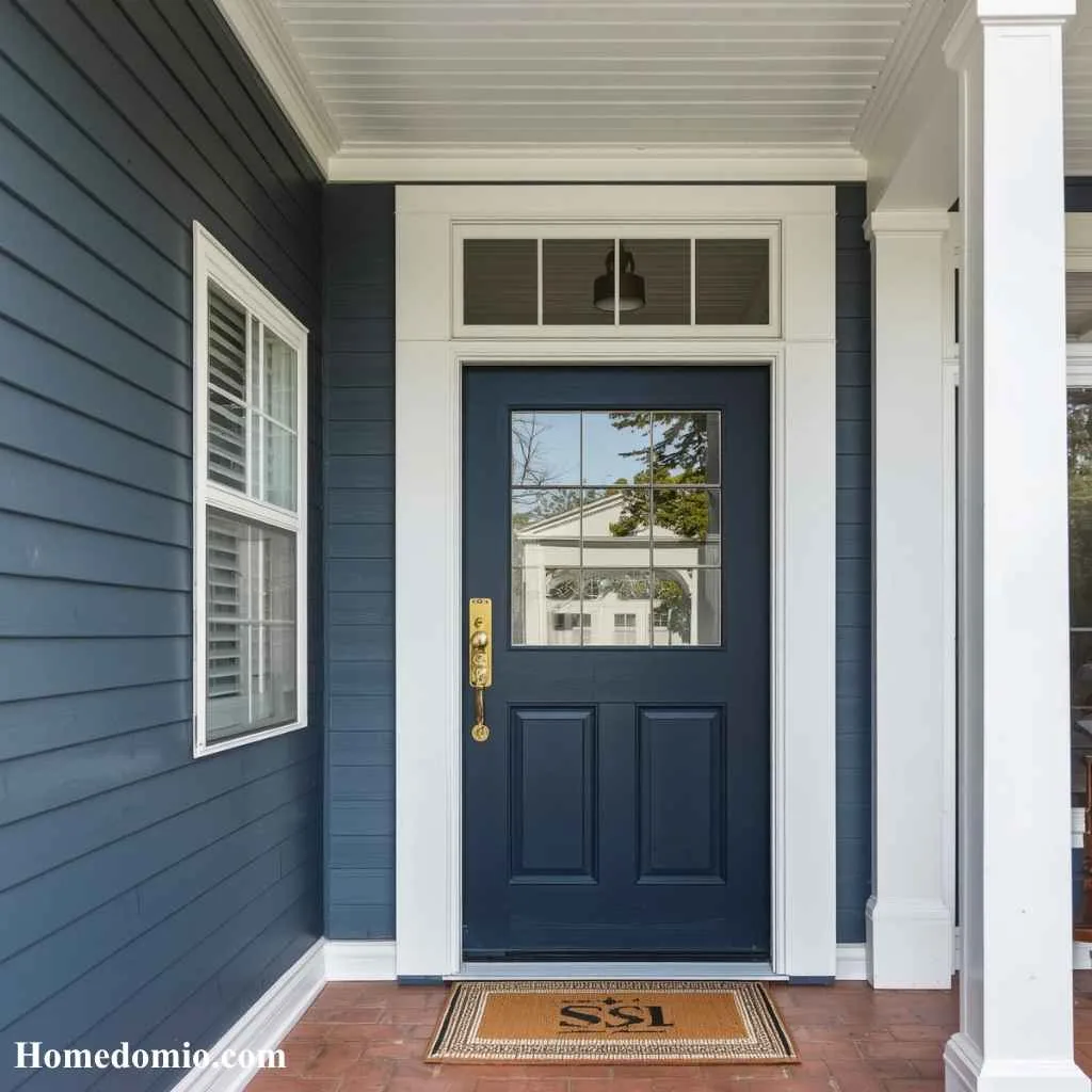 Exterior House Color Ideas to Transform Your Home's Curb Appeal 4 Navy Blue with White Trim