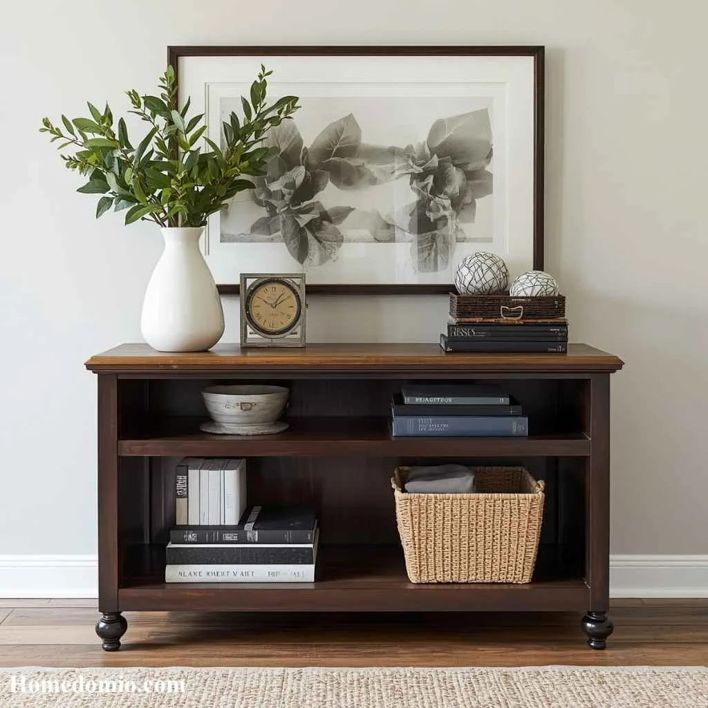 Open Shelf Console Tables for Books and Decor