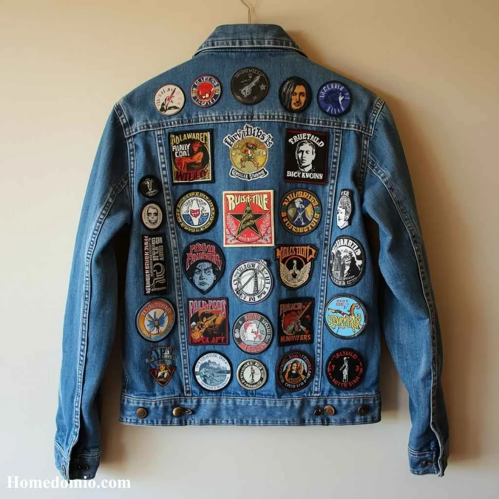 Patch Covered Denim Jacket Display