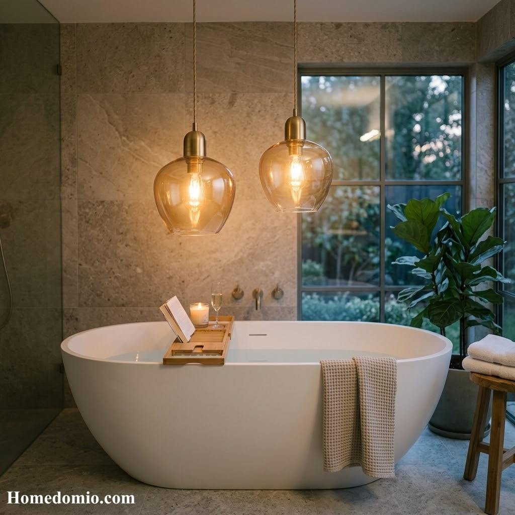 Pendant Lights Over the Bathtub