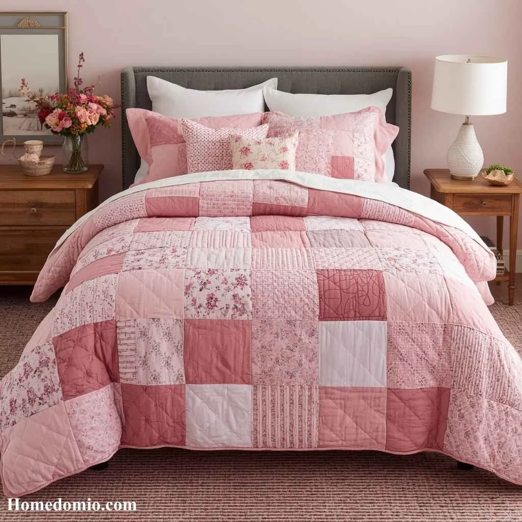 Dorm Bedding Ideas Pink: 15 Dreamy Looks You'll Love 16 Pink Quilted Patchwork