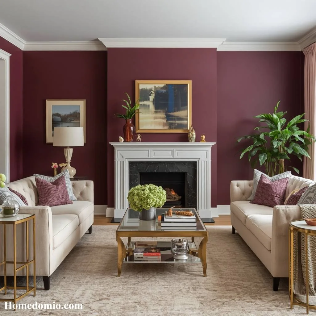 Plum Paint Color Ideas to Transform Every Room in Your Home 2 Plum Accent Wall in the Living Room