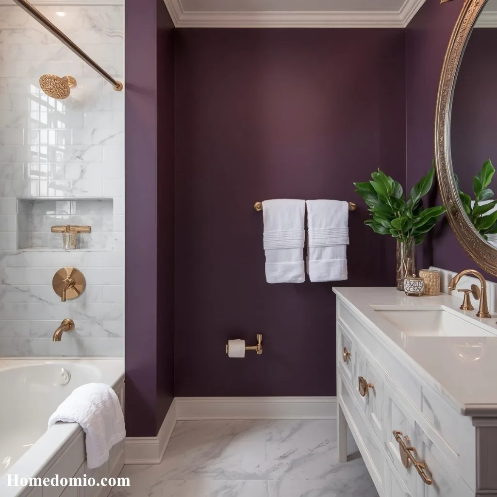 Plum Paint Color Ideas to Transform Every Room in Your Home 6 Plum Bathroom for a Spa Like Experience
