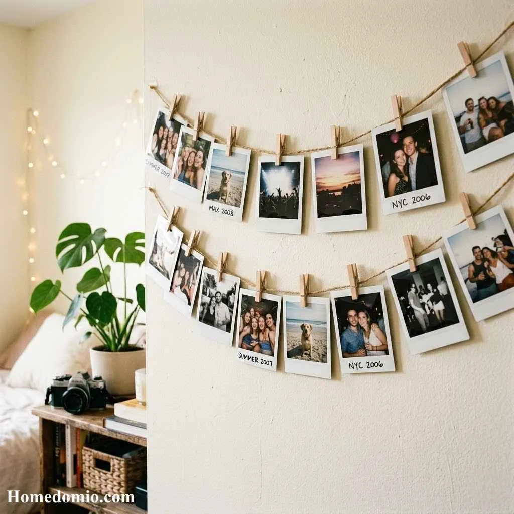 2000s Teen Bedroom Aesthetic Ideas to Recreate 8 Polaroid Photo Garland