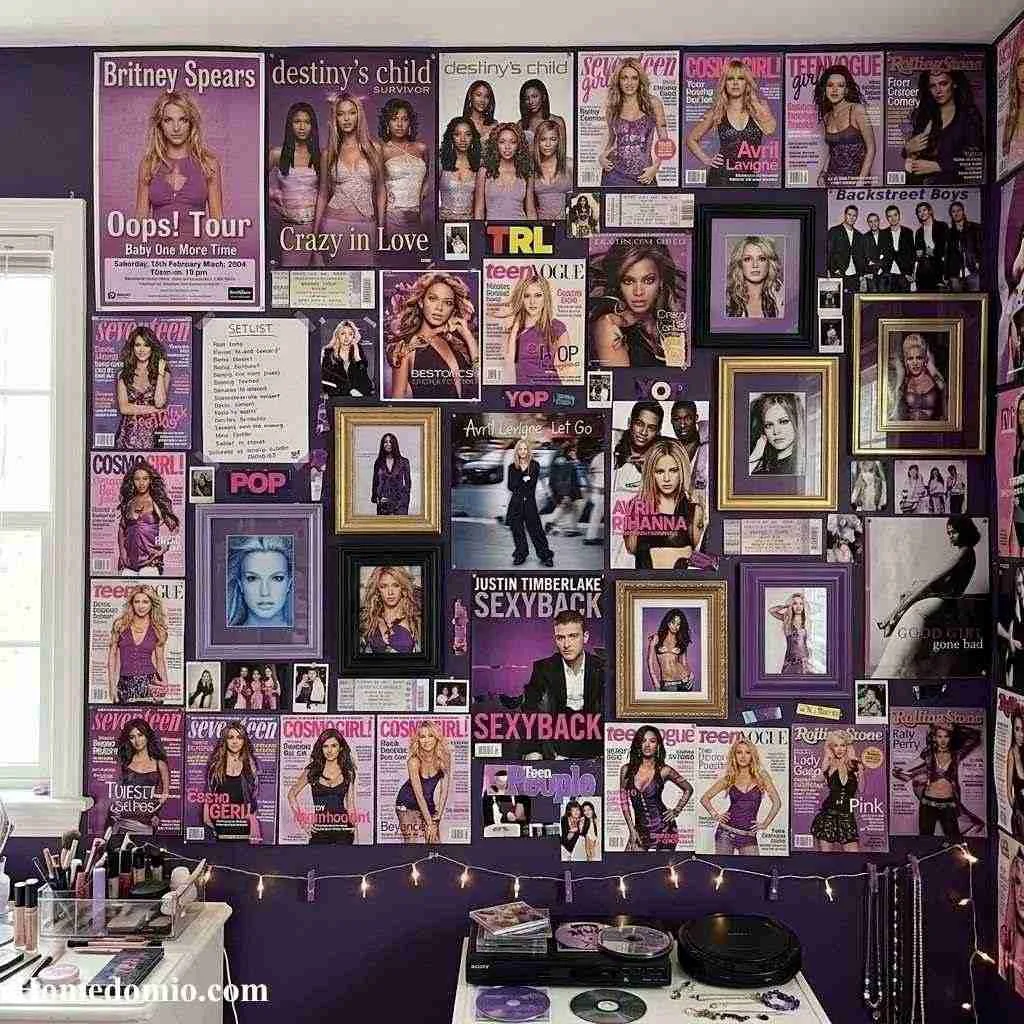 2000s Teen Bedroom Purple Ideas That Still Slay 5 Purple Pop Star Poster Wall