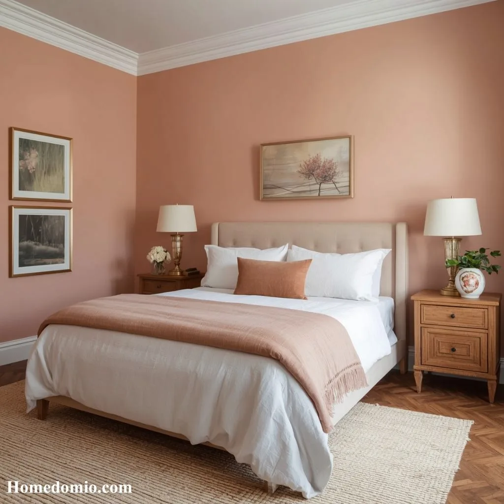 12+ Peach Paint Color Ideas for Every Room at Home 2 Soft Blush Peach for a Dreamy Bedroom