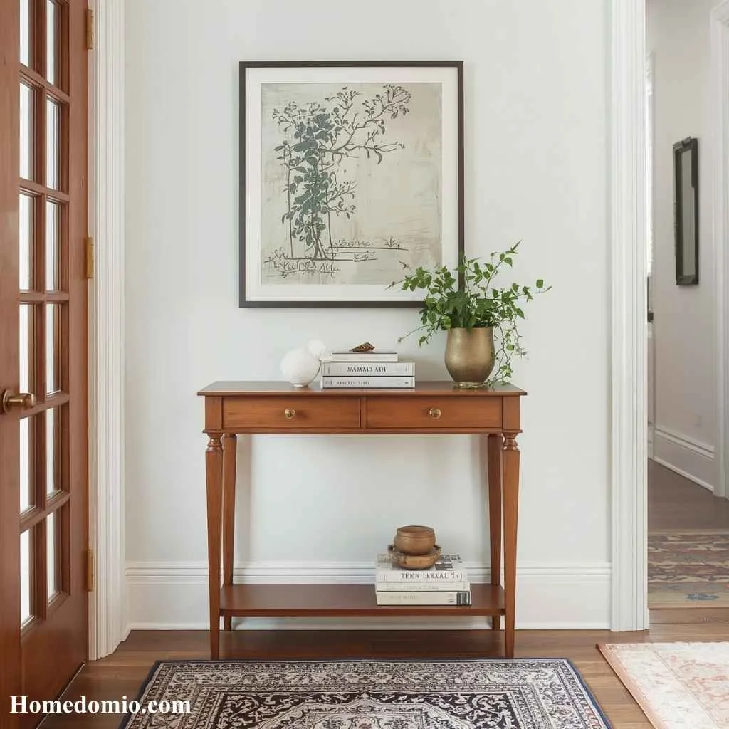  The Slim Wood Console with Greenery