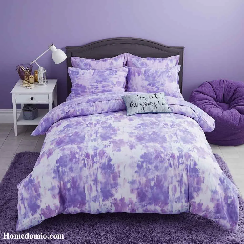 2000s Teen Bedroom Purple Ideas That Still Slay 6 Tie Dye Purple Bedding Set