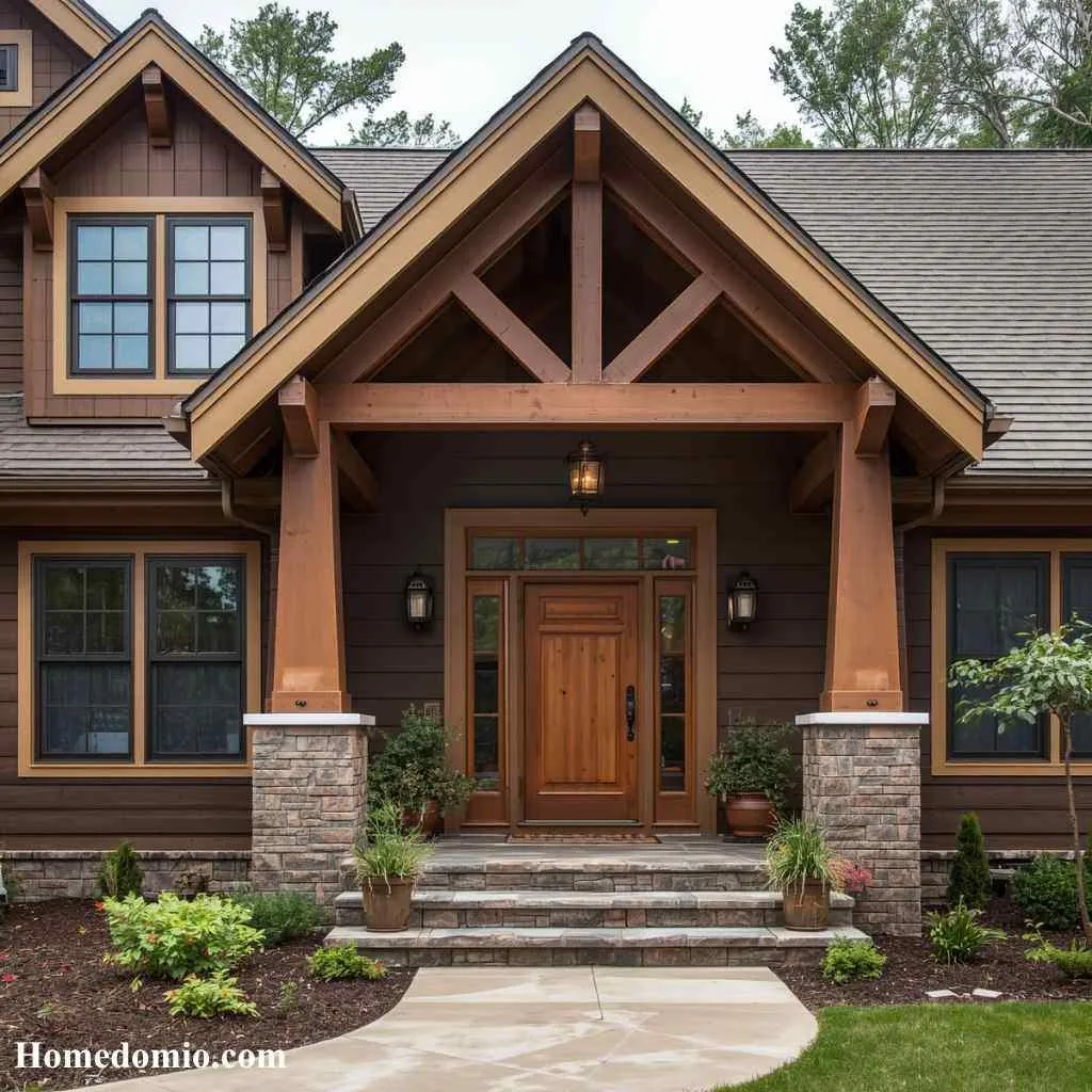 Exterior House Color Ideas to Transform Your Home's Curb Appeal 13 Warm Chocolate Brown with Tan Trim