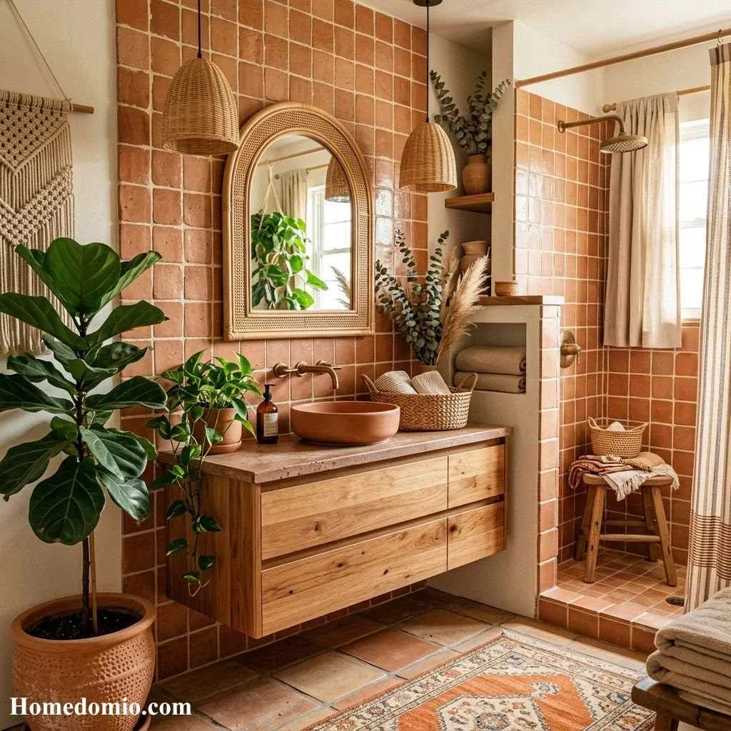 Bathroom Color Design Ideas to Transform Any Space 8 Warm Terracotta for a Boho Earthy Escape