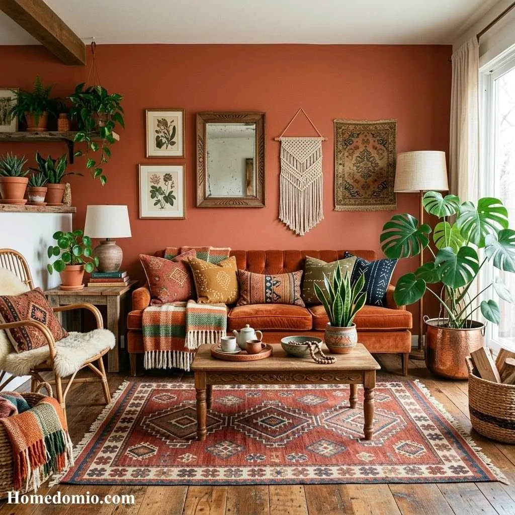 Living Room Color Ideas to Transform Your Space 5 Warm Terracotta for a Bold Bohemian Touch