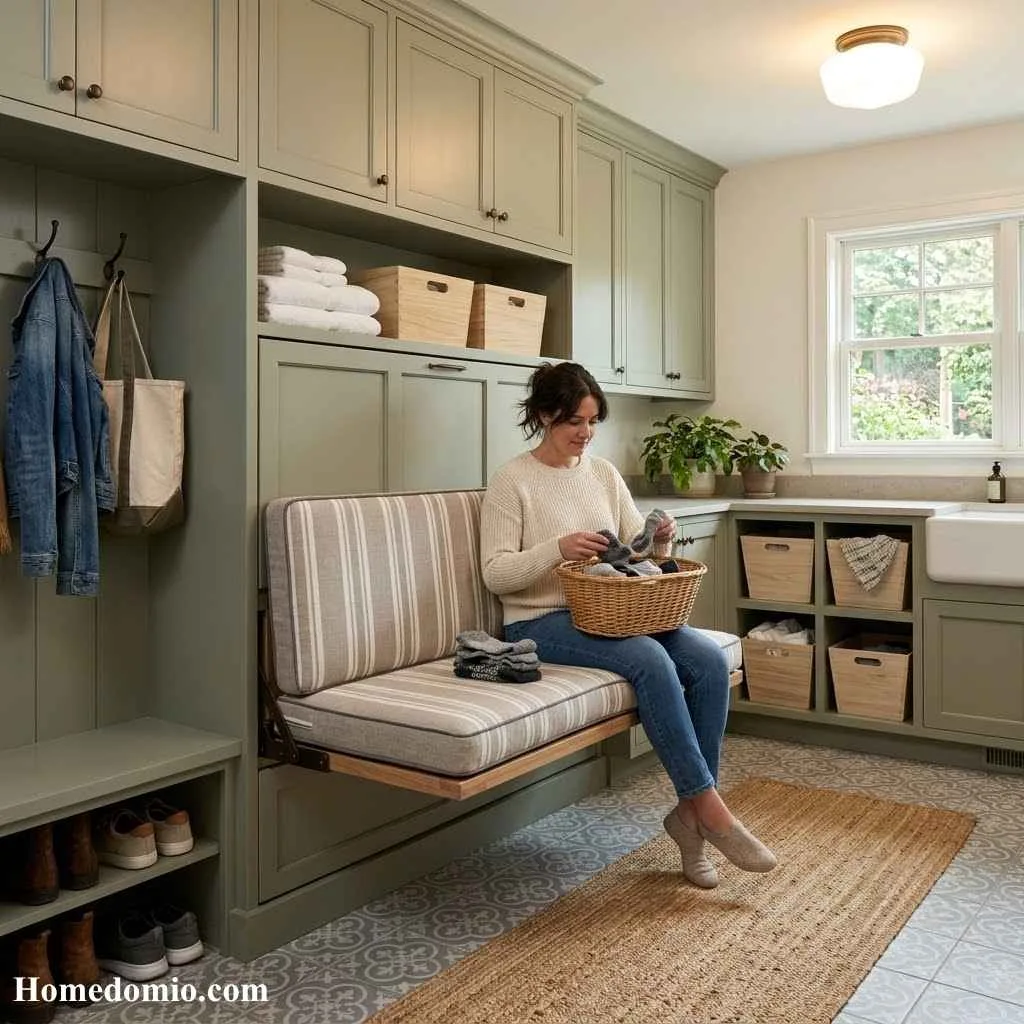 14 Cozy Luxurious Laundry Room Ideas For Your Home 9 A Built In Folding Bench