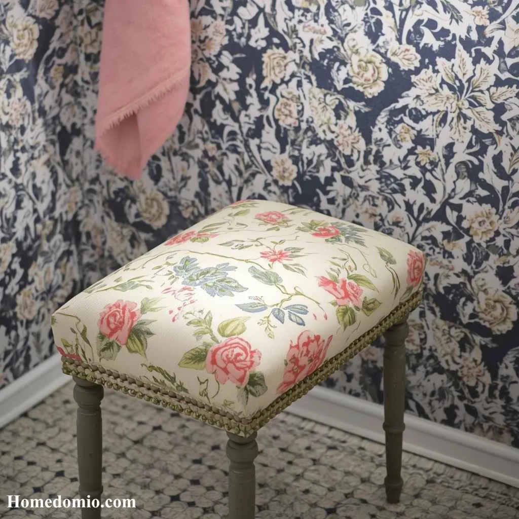 Add a Reupholstered Vintage Stool or Bench