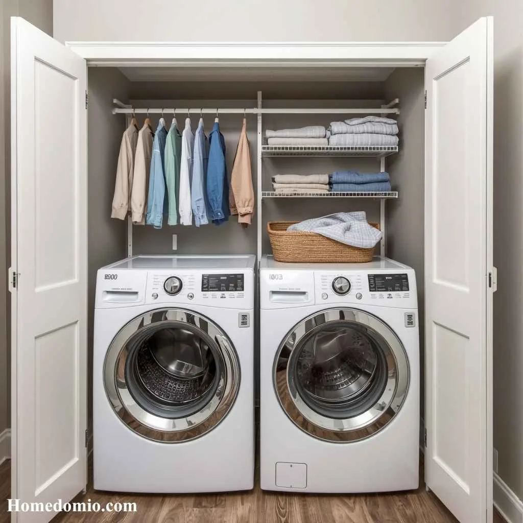 Built In Drying Rack Above The Washer
