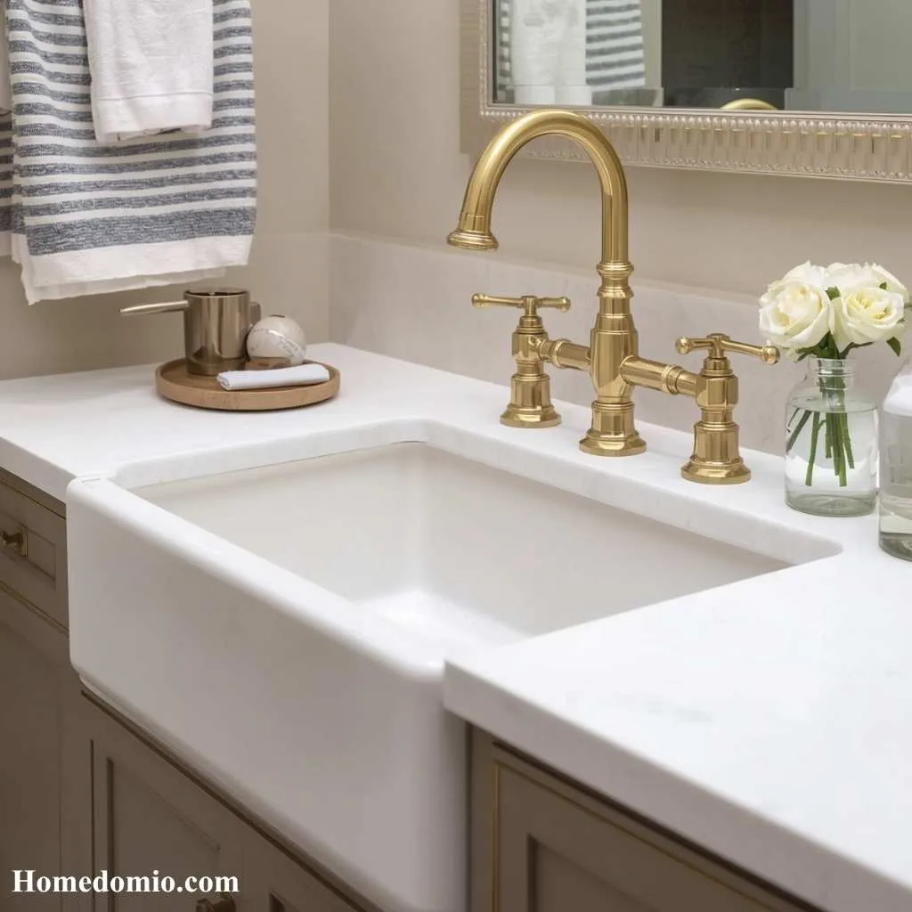  Built In Sink With Brass Fixtures