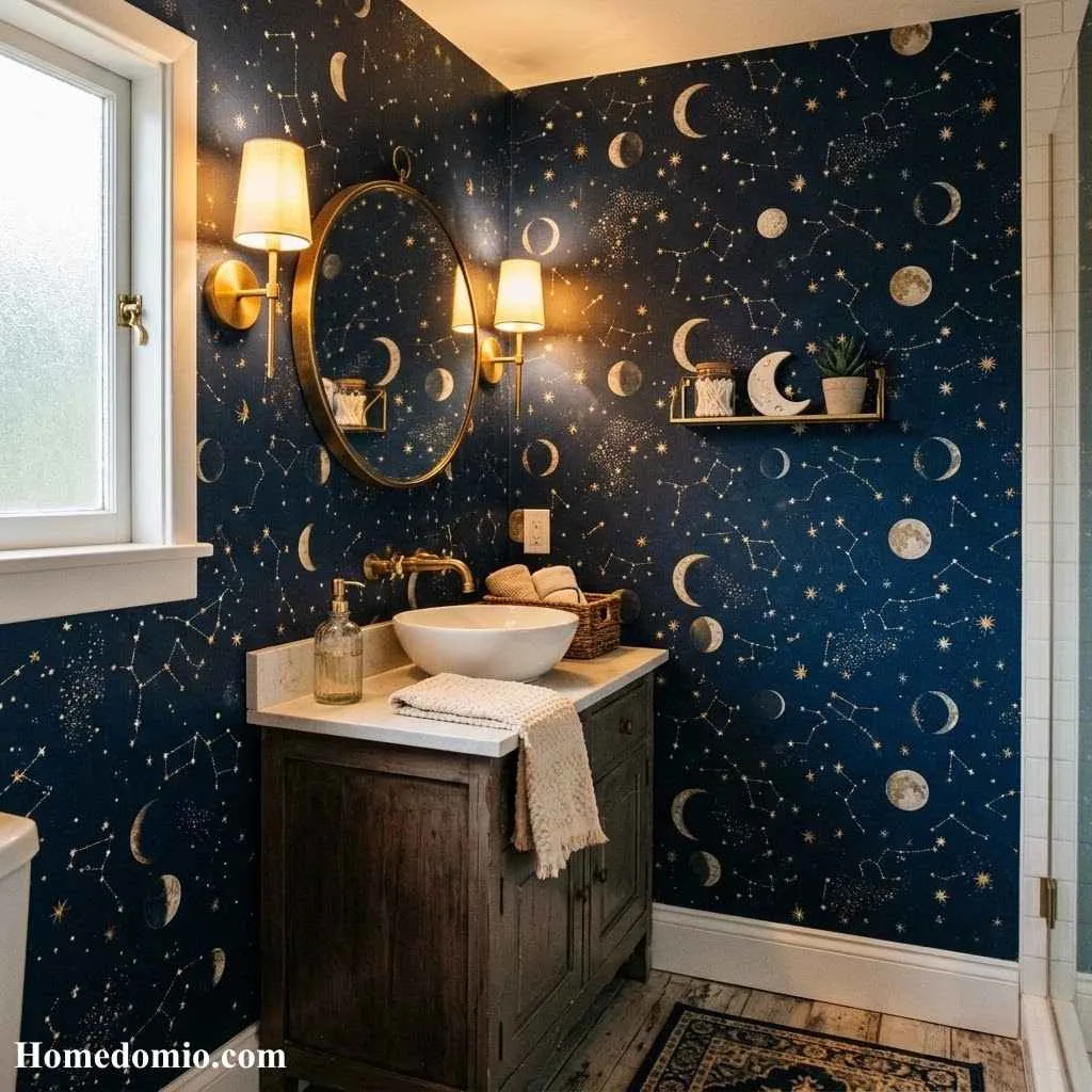 Guest Bathroom Ideas Wallpaper: 15 Stunning Looks Your Visitors Will Remember 7 Celestial Stars and Moons