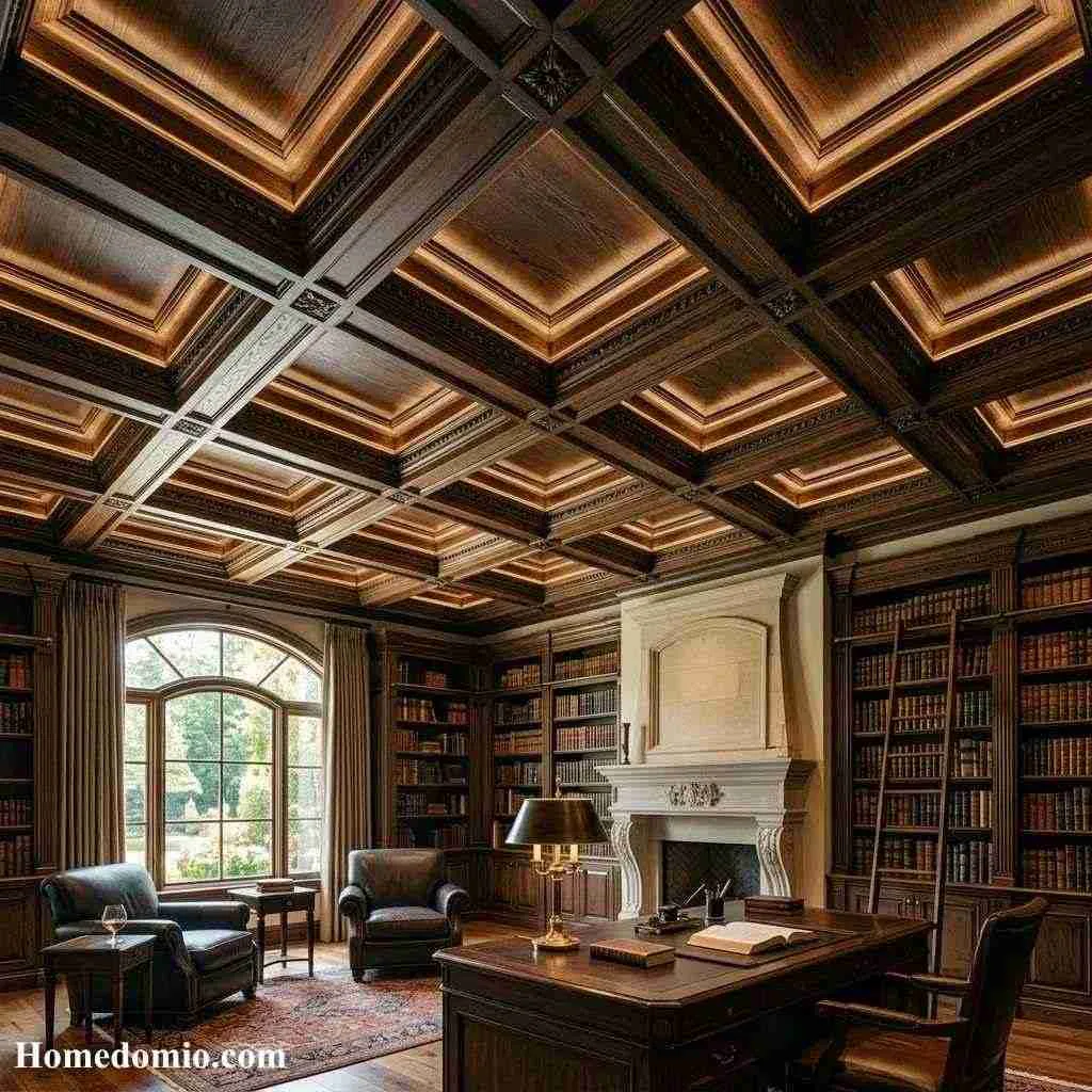Coffered Wood Ceiling