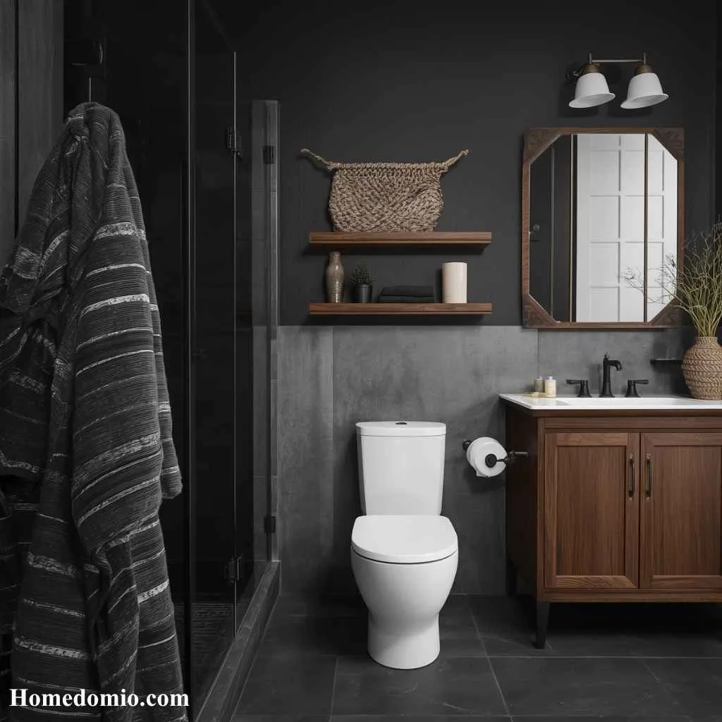  Dark Wood Accents and Shelving for Warmth and Texture