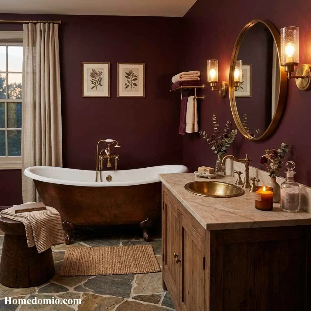 Moody Bathroom Colors: 14 Stunning Shades to Transform Your Space 5 Deep Burgundy Wine