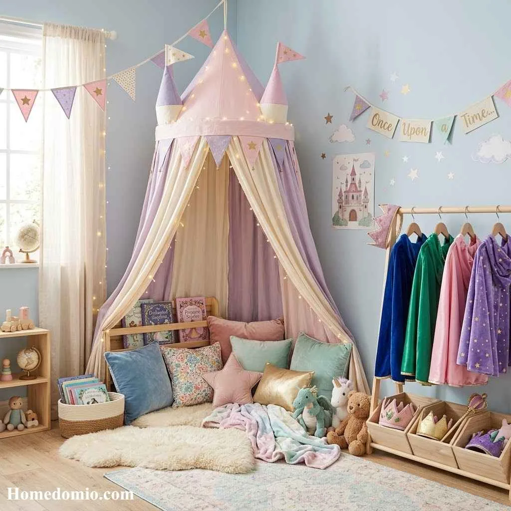 Playroom Inspiration Girls: 15 Dreamy Ideas Your Little One Will Love 4 Fairytale Castle Play Corner