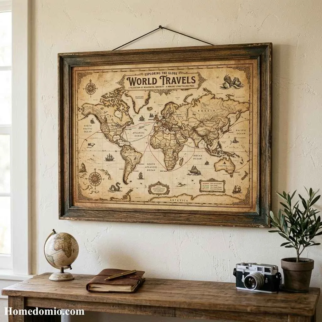 Dining Room Wall Decor Ideas That Will Transform Your Space 13 Framed Map Or Travel Print