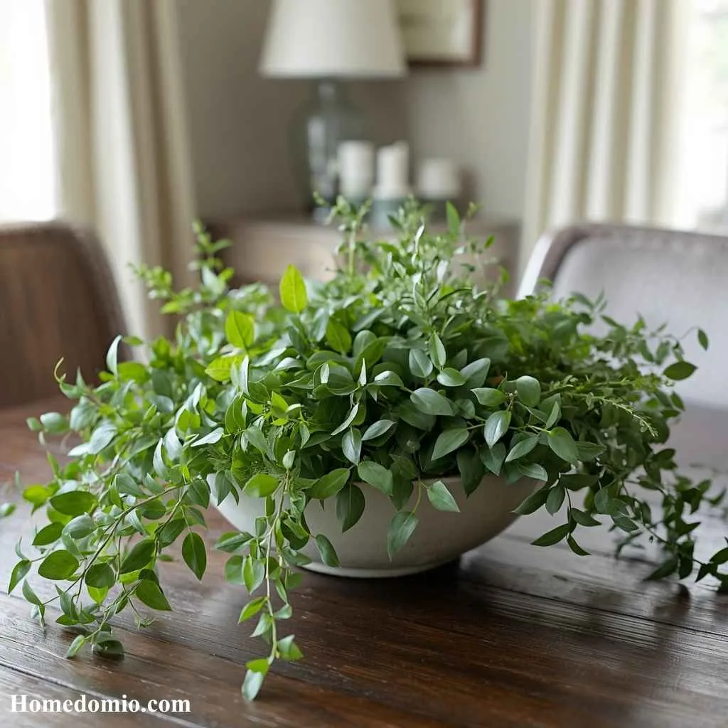 Fresh Greenery in a Low Bowl
