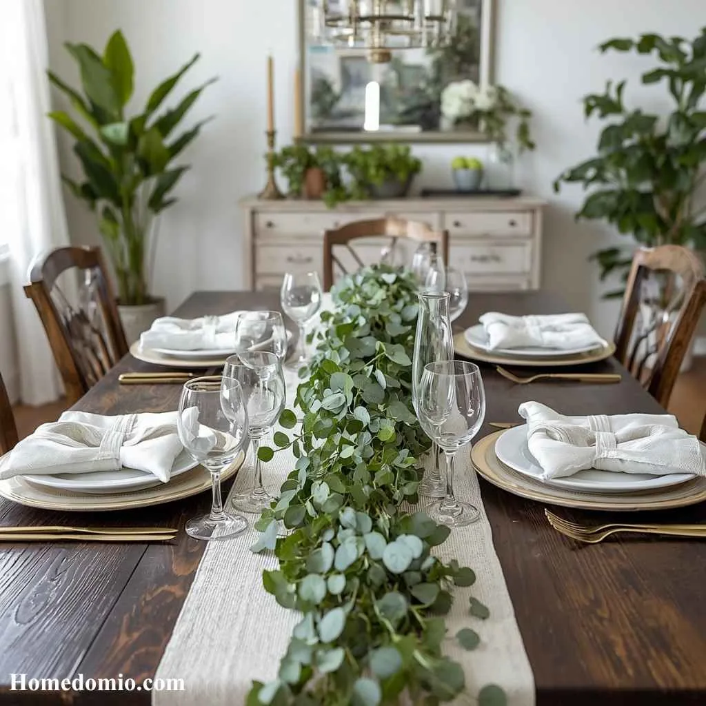 Greenery Centered Tablescape