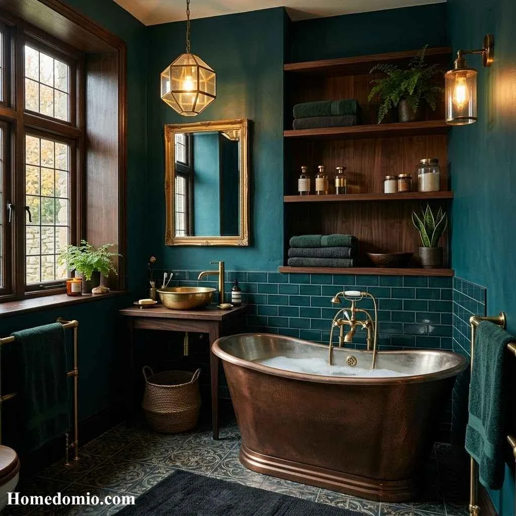 Moody Bathroom Colors: 14 Stunning Shades to Transform Your Space 11 Inky Teal