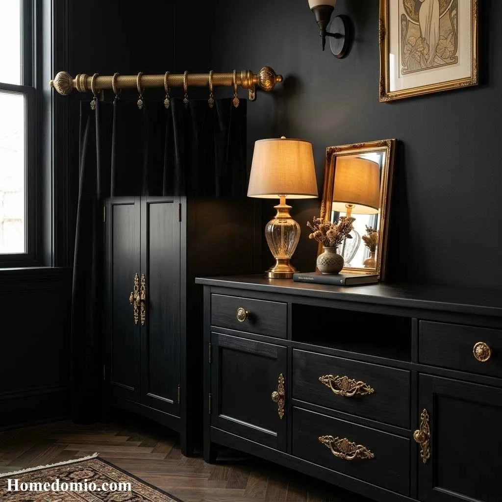 Black Nouveau Aesthetic Bedroom: 14 Old World Glam Ideas 5 Layer In Brass And Gold Hardware