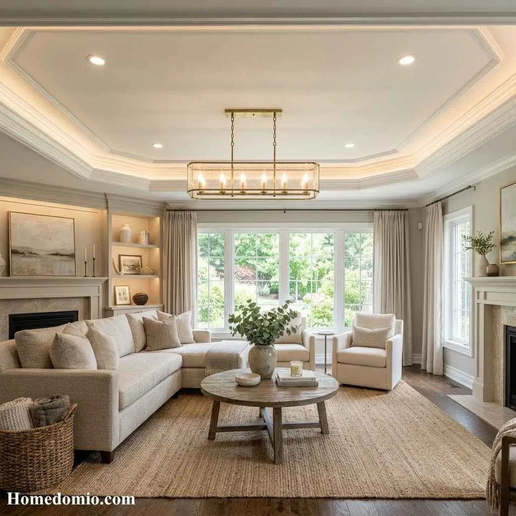 Tray Ceiling Ideas That Will Transform Your Home's Style 13 Living Room Tray Ceiling