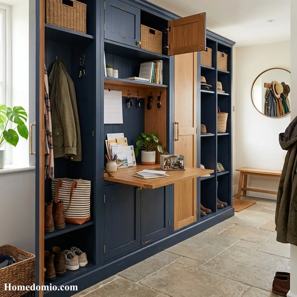 Mudroom Lockers Ideas To Organize Your Entryway In Style 13 Lockers With Fold Down Desks