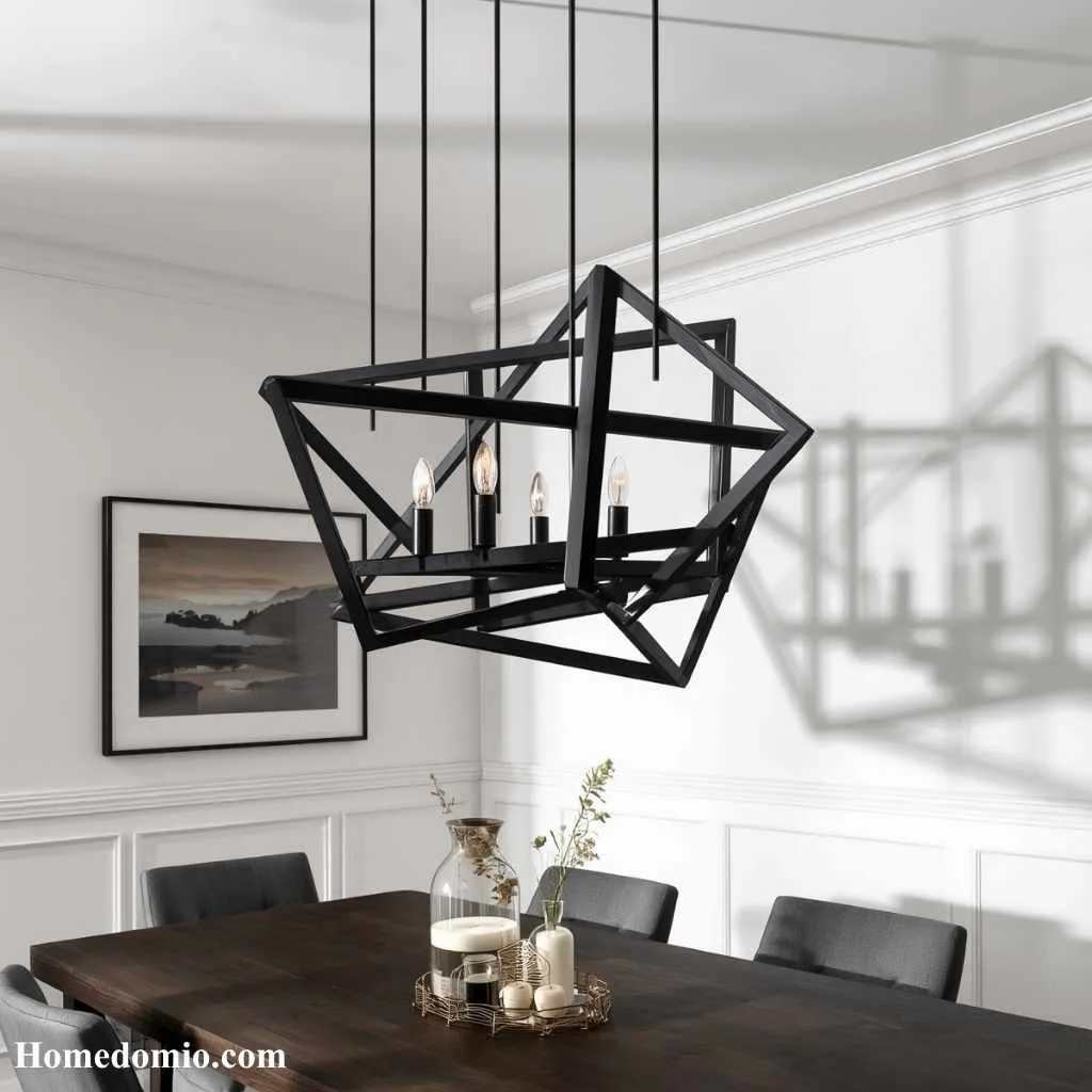 Matte Black Geometric Chandelier